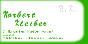 norbert kleiber business card